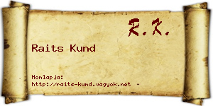 Raits Kund névjegykártya
